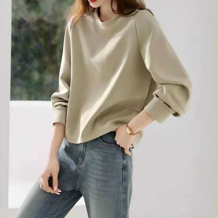 设计感棉质卫衣女2025春秋新款宽松显瘦时尚分割剪裁休闲百搭上衣