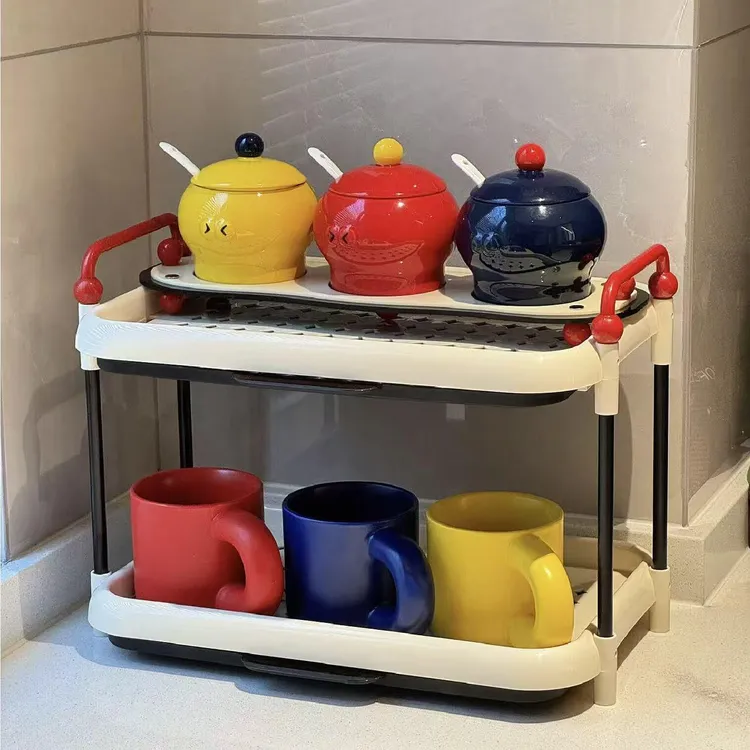 厨房调料架多功能杯子收纳置物架台面沥水杯架油盐酱醋多层整理架