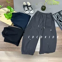 川度258519儿童秋季宽松中大童简约休闲裤男女童卫裤秋装弯刀裤子