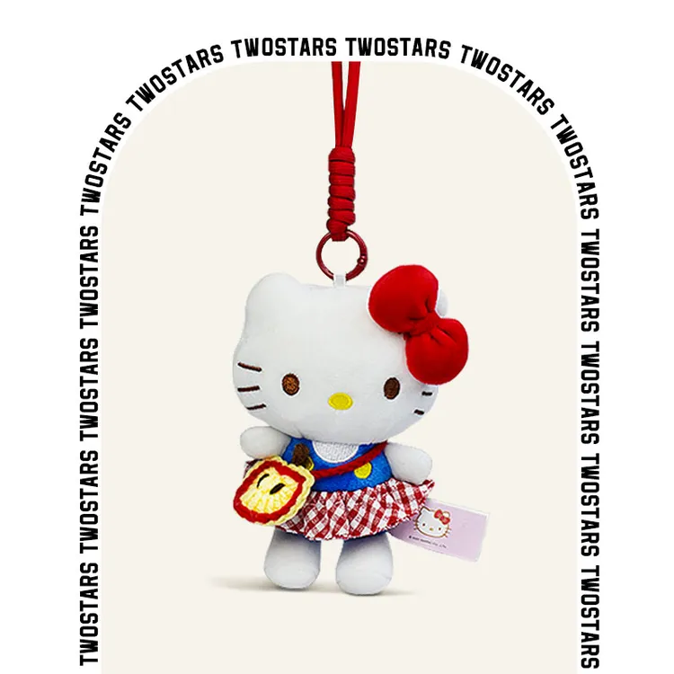 正版三丽鸥kitty挂件sanrio毛绒包包挂件卡通玩偶钥匙扣书包挂件