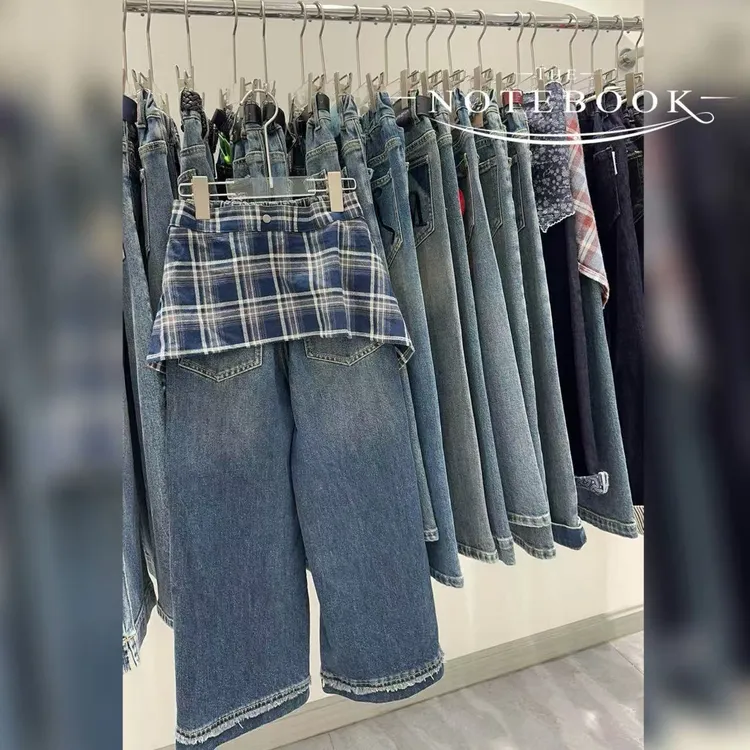 【2025秋季新款】儿童中腰秋季格子屁帘牛仔裤Q236166