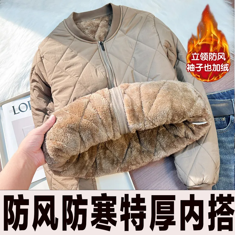 防风寒特厚内搭棉袄男士冬季工作服打底加厚内胆棉衣加绒户外棉服