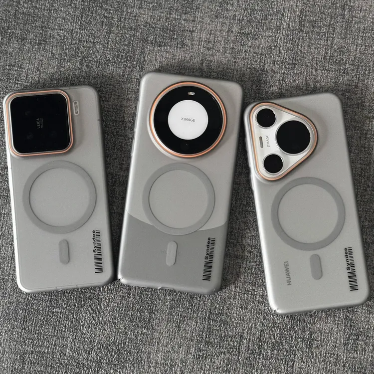 钛灰色柔纱高级感适用小米15手机壳14华为mate60pro磁吸K80磨砂壳