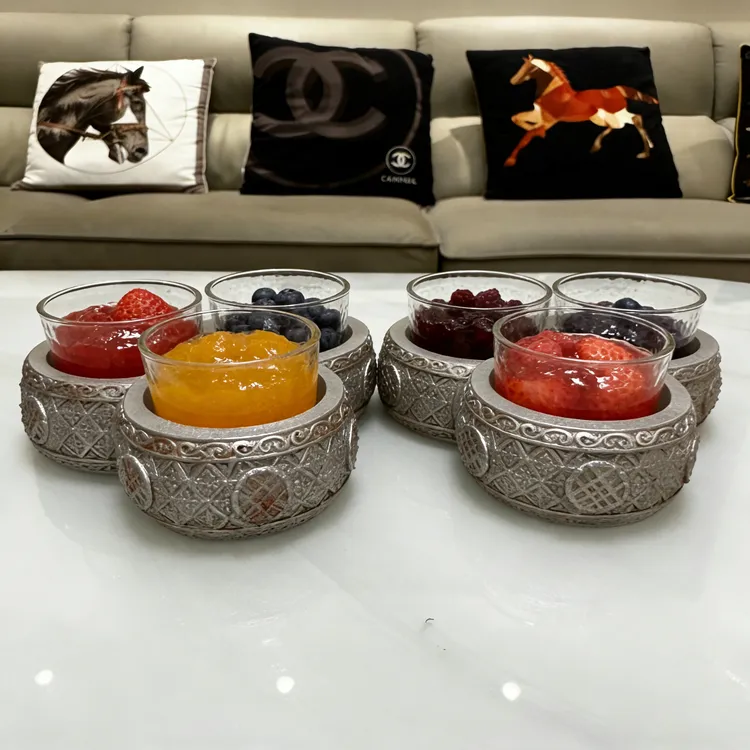 哈萨克风格干果盘民族风创意家用干果盘复古浮雕高档干果盘