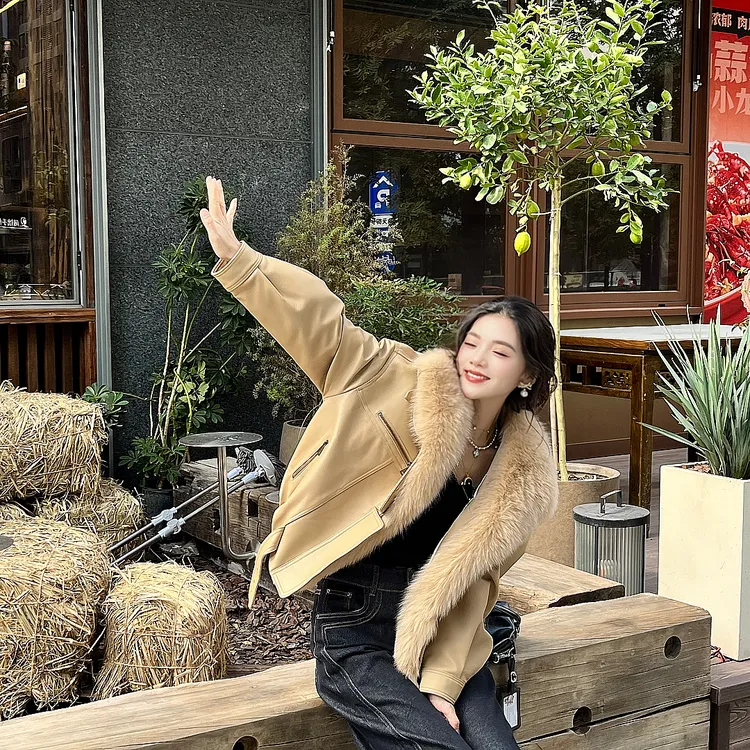 LA.Sheila“命中注定”狐狸毛领鹅绒皮草254-PC/1024-25006