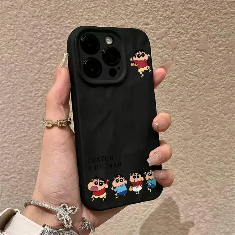 奥菲顿跳舞小新适用iPhone17/16pro褶皱苹果15手机壳14/13/12软套