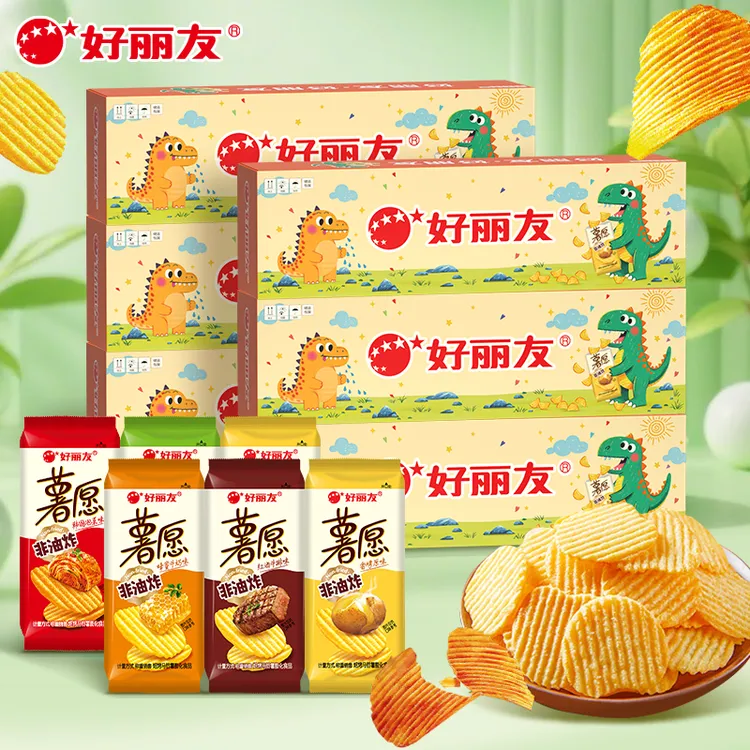 好丽友薯愿薯片恐龙限量版多口味2P×6盒（共12包）非油炸膨化儿童零