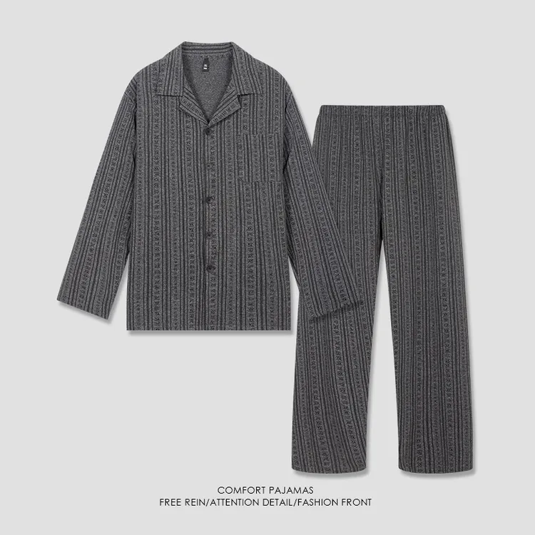 秋冬款睡衣男春秋季长袖2025年开衫套装男士家居服可外穿大码套装