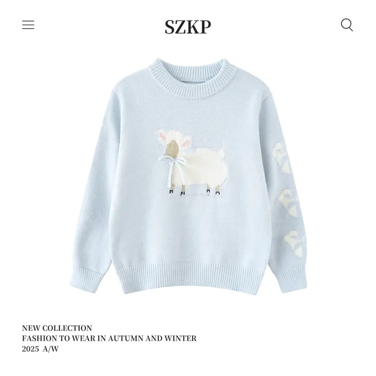 SZKP圆领针织上衣女童装中大童儿童洋气百搭冬款毛衣MFYD552624