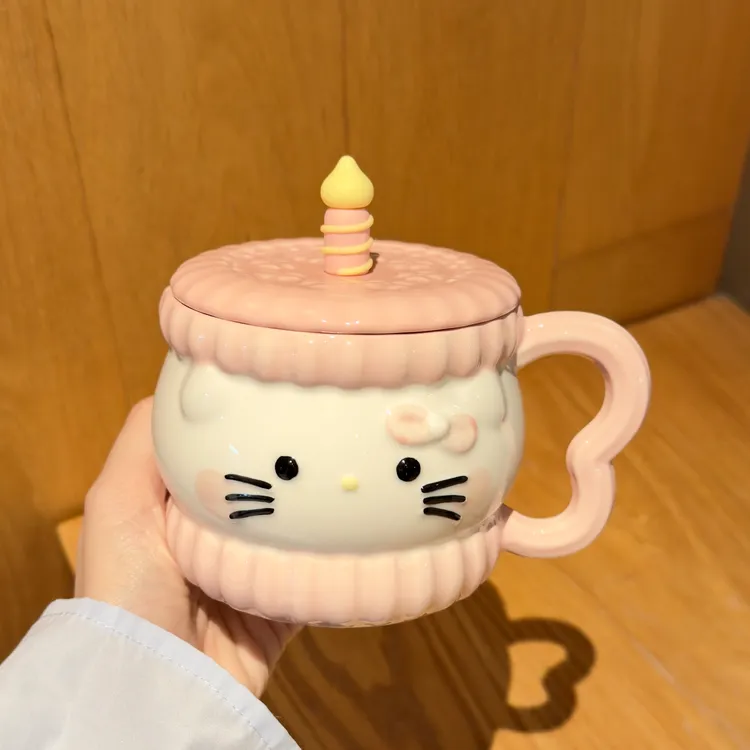 情侣带盖韩版可爱马克杯家用牛奶早餐杯少女心创意大容量陶瓷杯