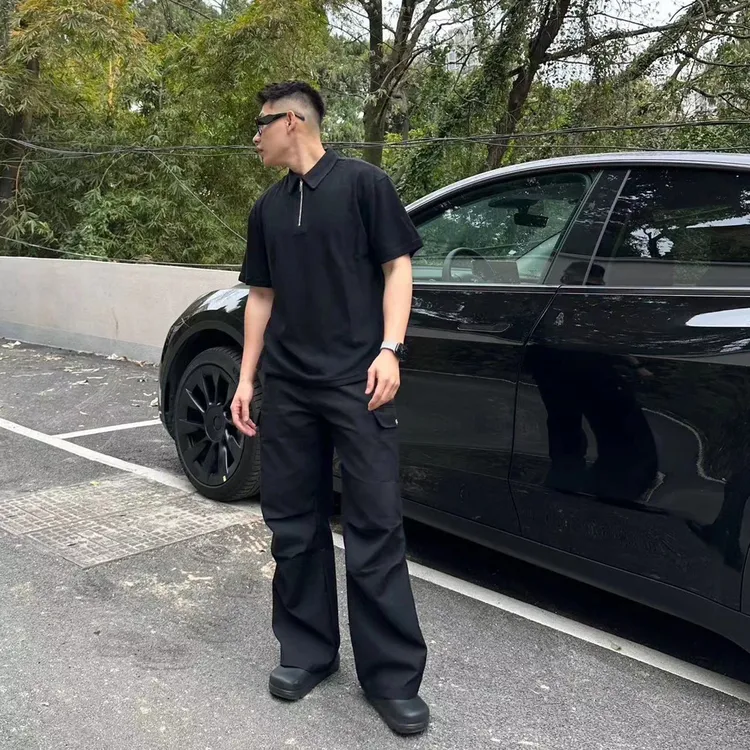 重磅捡漏！都市高端！压胶半拉链凉感珠地网眼速干短袖POLO衫2427