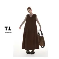 9/10【琥珀糖果】秋季背带连衣裙女宽松简约百搭长裙62645