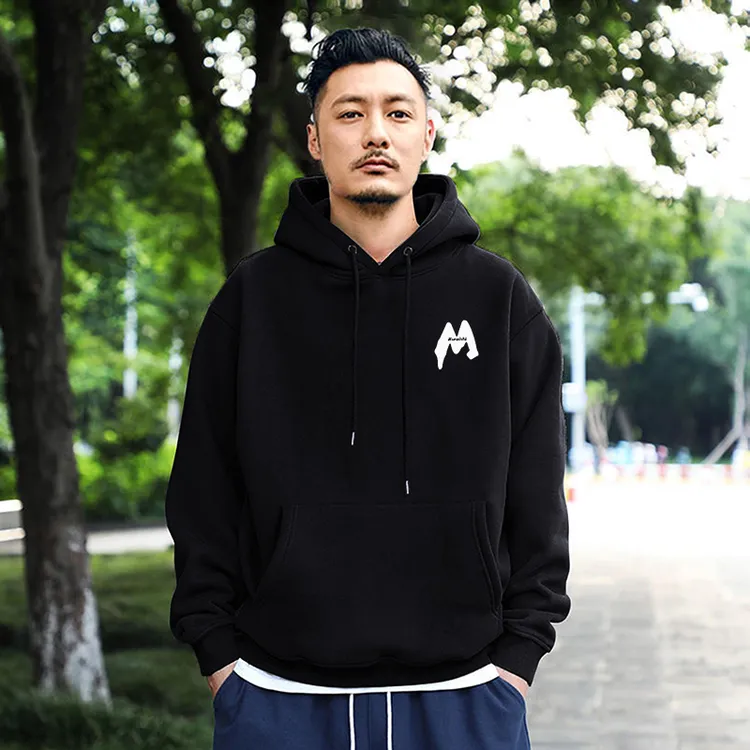 仓石一树潮牌字母印花连帽卫衣男秋冬季新款宽松加绒加厚情侣外套