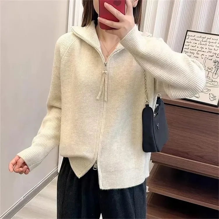 5024气质百搭毛衣针织开衫女新款外搭洋气小个子上衣针织纯色