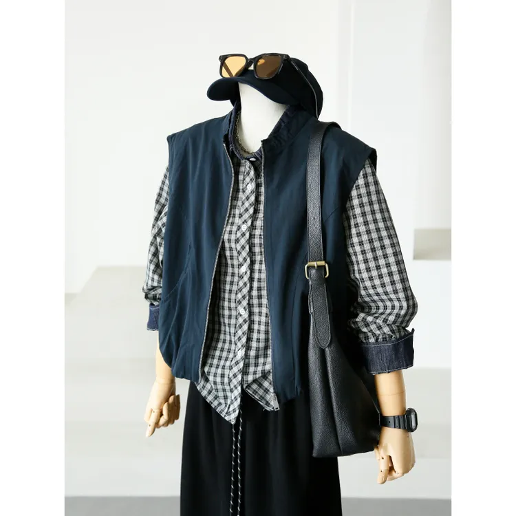 花苞马甲女文艺气质韩版休闲纯色百搭宽松日系简约无袖外套马夹