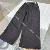 【青青】双面双穿新中式真丝龟裂纹国风春季女松紧腰感直筒裤D154