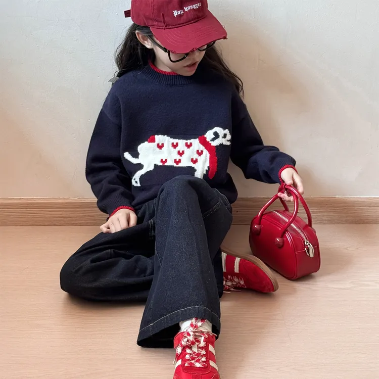 秋冬加厚女童毛衣2025新款小女孩韩版时髦针织衫儿童冬季保暖内搭