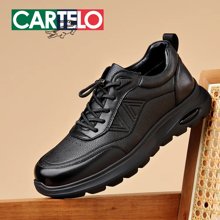 CARTELO/卡帝乐鳄鱼舒适运动休闲鞋商务鞋子休闲鞋休闲皮鞋印花皮