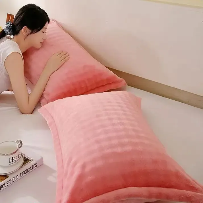【泡泡绒枕套】冬季加厚加绒保暖枕套双面泡泡绒枕芯套枕皮柔软简约