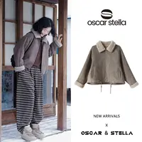 OSCAR&STELLA【藤井树】保暖宽松休闲厚款毛绒翻驳领外套29-8157