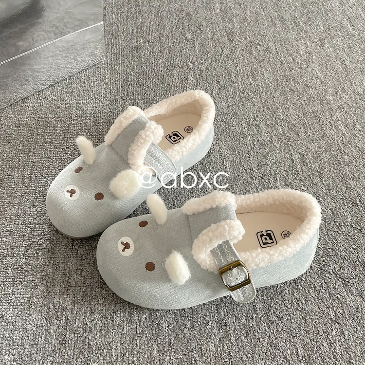 一脚蹬全包勃肯鞋女款爆款2025新款毛毛休闲鞋加绒保暖可爱二棉鞋