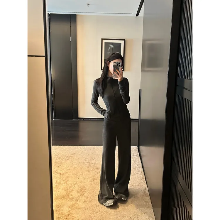 【高版本+运费险】休闲慵懒运动套装女条纹立领卫衣高级感两件套