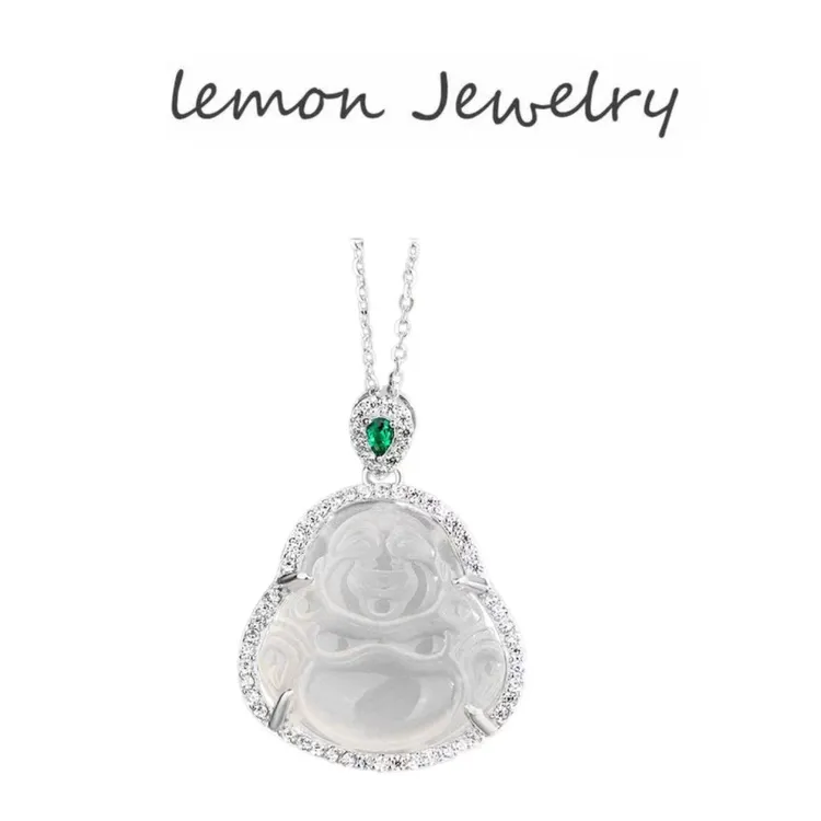 坠链均925银 925银小佛公新中式项链镶嵌坠链气质