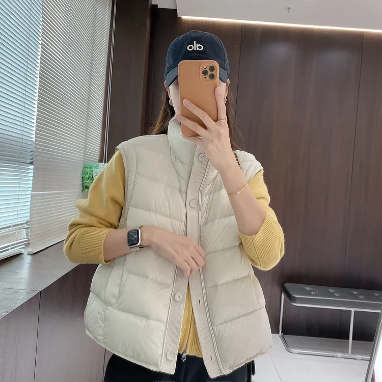 IMFLY金小金自制女装 鸭绒马甲DYW9862秋冬季立领背心羽绒服外套