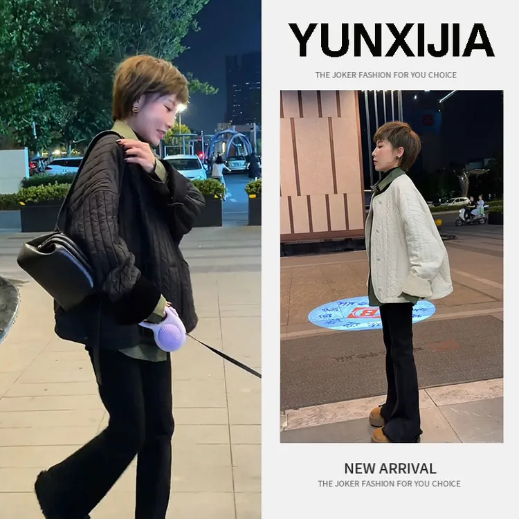 2025秋冬新款时尚一整套气质宽松慵懒风显瘦外套裤子两件套