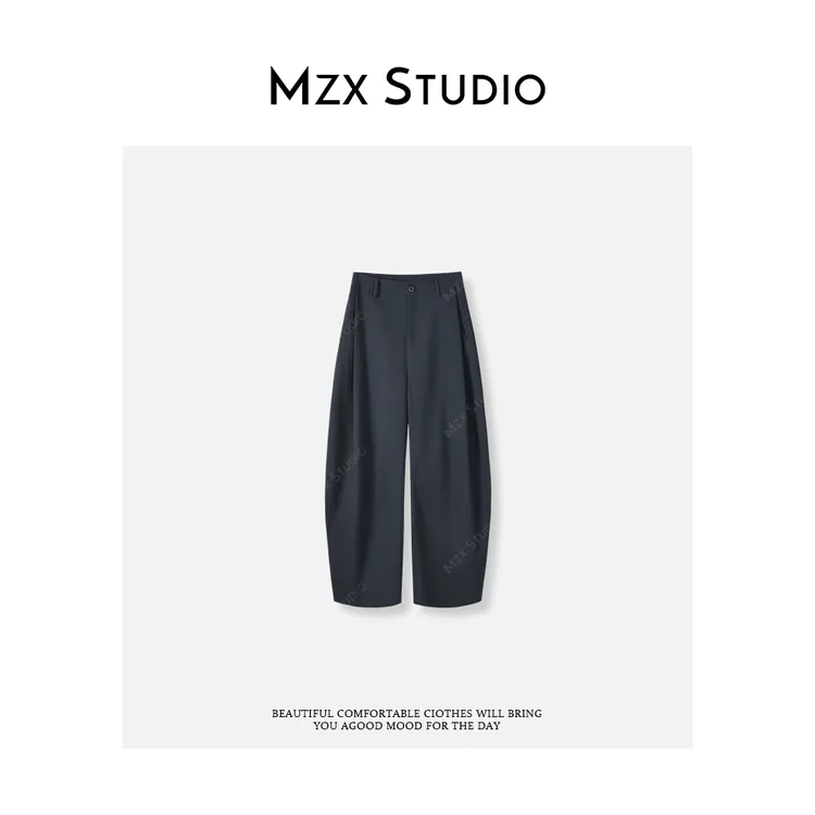 MZX 【神裤】立体压褶百搭款简约弯刀休闲裤 KZ9233-R