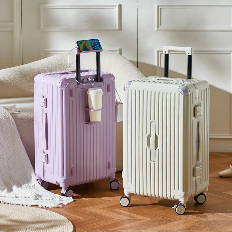 行李箱结实耐用加厚静音万向轮旅行箱铝框多功能拉杆箱大容量32寸