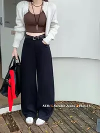 【女人空间生活馆】欧货牛仔阔腿工装裤