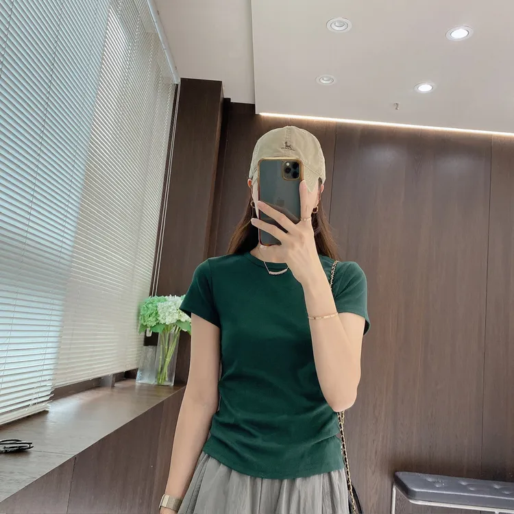 IMFLY金小金自制女装 T恤DYW9503夏季新款简约光板短袖打底衫上衣