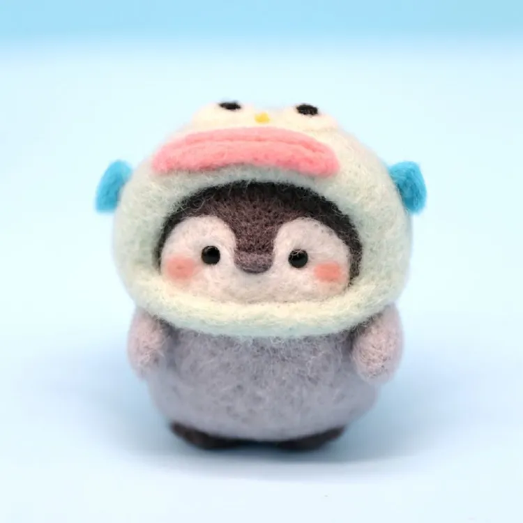 羊毛毡戳戳乐diy材料包可爱企鹅玩偶挂件情侣礼物手工创意礼物