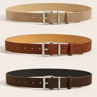 ｜kaka matata｜简约银扣仿麂皮腰带皮带