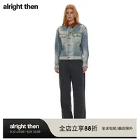 alright then致敬风暴骑士水洗蓝灯芯绒领复古落肩廓形牛仔衣夹克