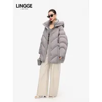 7325 新款缎面光泽感一手长白鸭绒羽绒服女