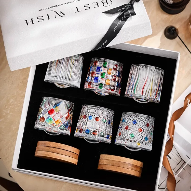 GoingDaily/梦幻钻石威士忌酒杯套装玻璃杯洋酒杯乔迁圣诞伴手礼