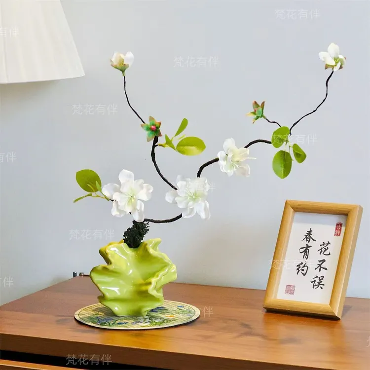 枯枝玉兰仿真花客厅茶几书桌摆设桌面床头柜办公室仿真花摆件花艺
