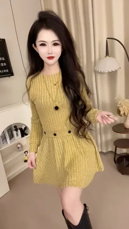 欧货设计感秋季INS风慵懒宽松韩版连衣裙小个子穿搭