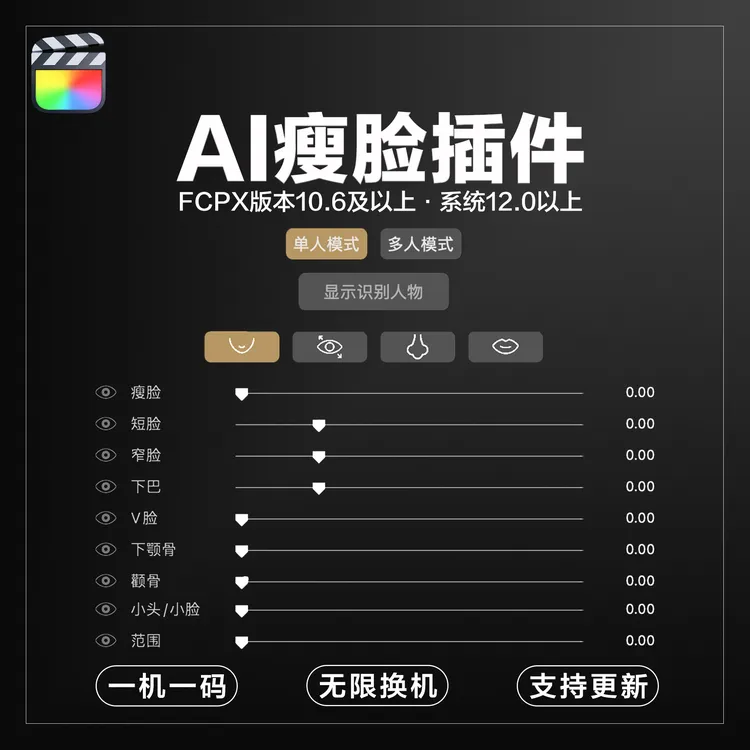 AI瘦脸插件 | PIN出品 | 仅限FCPX用户