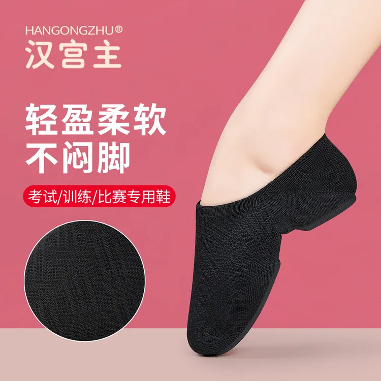 男女通用软底低跟飞织透气舞蹈鞋适合民族舞室外广场跳舞健美操鞋