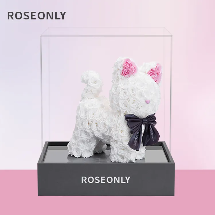 【王玉雯同款】ROSEONLY诺誓高级定制玫瑰嘻嘻猫永生花情人节送女友
