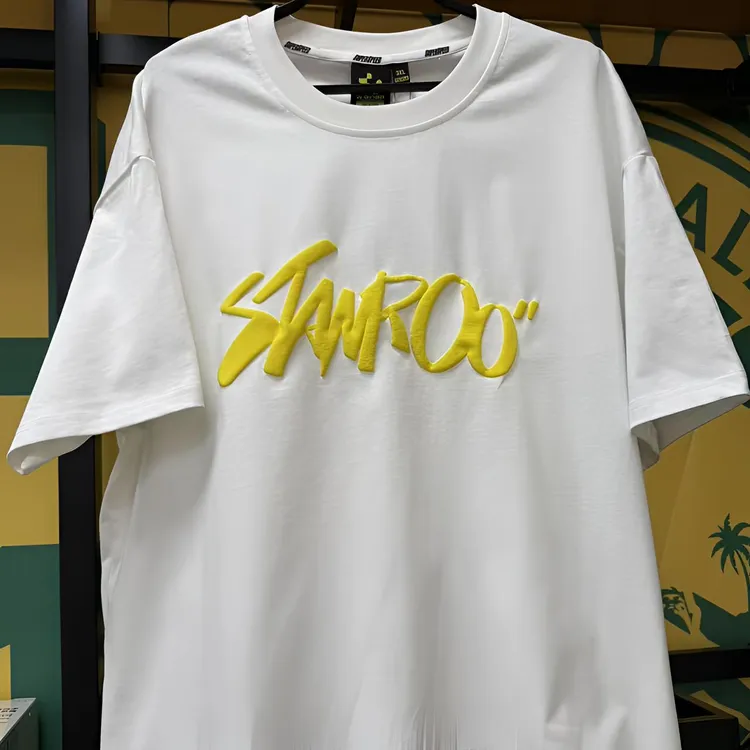通夏季情侣百搭短袖做旧圆领潮印花设计师T恤