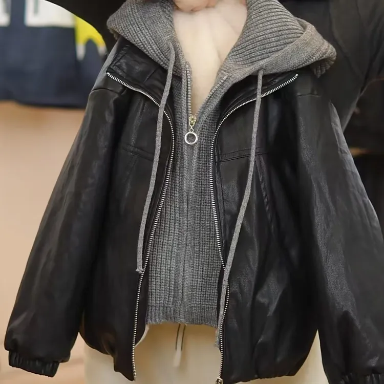 男童冬装加绒加厚皮衣外套2025新款儿童冬季保暖棉服男宝宝皮夹克