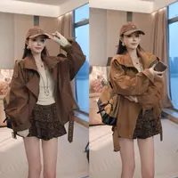 【晓溪服饰】美拉德长袖秋季宽松型短外套抽绳显瘦宽松上衣6569