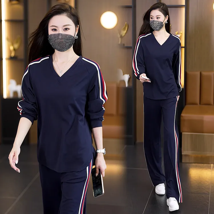 2025秋季新款休闲运动套装女时尚百搭宽松显瘦减龄气质两件套
