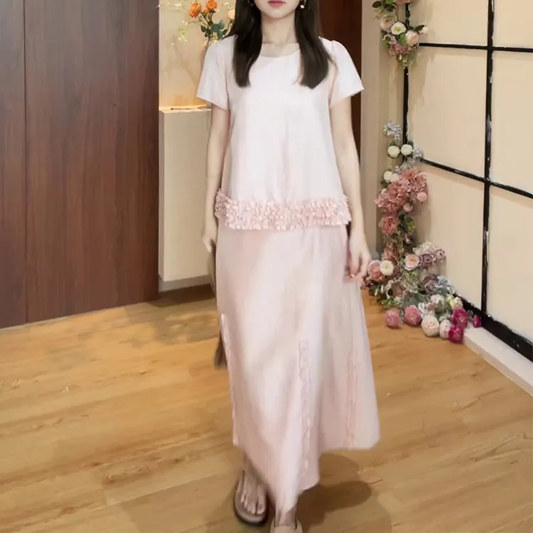 超仙减龄时尚休闲套装2025夏季新款气质名媛休闲百搭上衣+半身裙