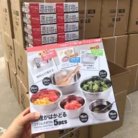 日式不锈钢盆5件套加深加厚不锈钢调料缸5件套刻度多用盆打蛋盆