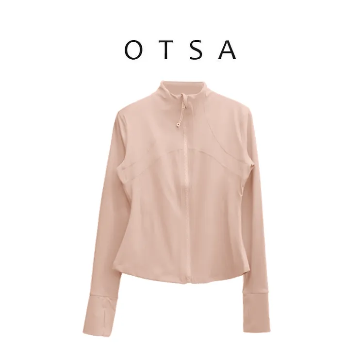 OTSA秋冬瑜伽服上衣立领瑜伽裸感运动外套户外跑步修身健身服